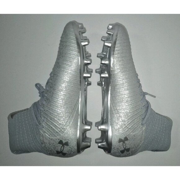 UNDER ARMOUR HIGHLIGHT 2 MC KNIT SILVER FOOTBALL CLEATS MEN\'S SIZE 9.5 NEW main image 5